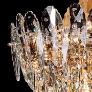 Żyrandol Kryształowy, Elegancja, 7xE14, Średnica 40cm, Błyszczące Złoto, Regulowana Wysokość, Metal i Kryształ