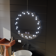 Lustro LED w kolorze kości słoniowej, system odmgławiania, średnica 60 cm, światło zimne 6000 K
