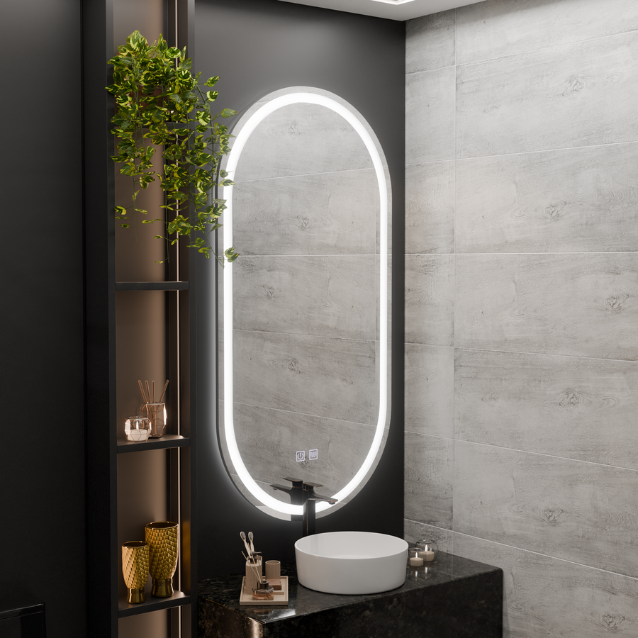 LUD LED Oval 50x100cm Velara Touch System Darkable Dismanting