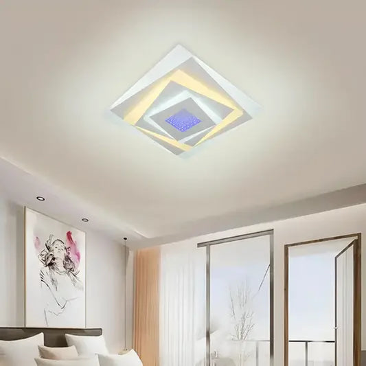 Żyrandol 3D LED NIVARA Square, średnica 30 cm, 20 W RGB, biały, zimne/ciepłe/neutralne światło