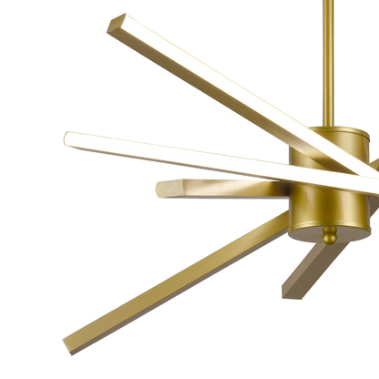 Żyrandol LED z pilotem LT176/5GD, 69W, 5 elementów, światło zimne/ciepłe/neutralne 3000K/4000K/6000K, możliwość przyciemniania, złoty, regulowana wysokość, metal i akryl