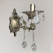 Kinkiet SANSSOUCI Picollo Crystal, 1xE14, antyczny mosiądz