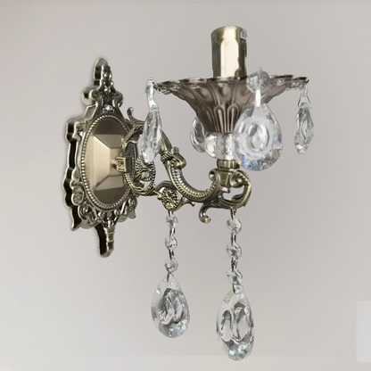 Kinkiet SANSSOUCI Picollo Crystal, 1xE14, antyczny mosiądz