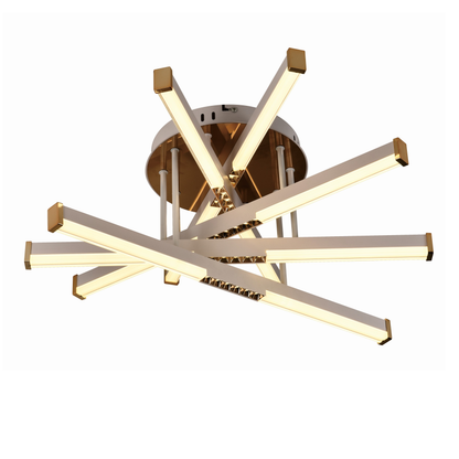 Żyrandol LED z pilotem LT182/5WH, 69W, 5 elementów, światło zimne/ciepłe/neutralne, możliwość przyciemniania, biały