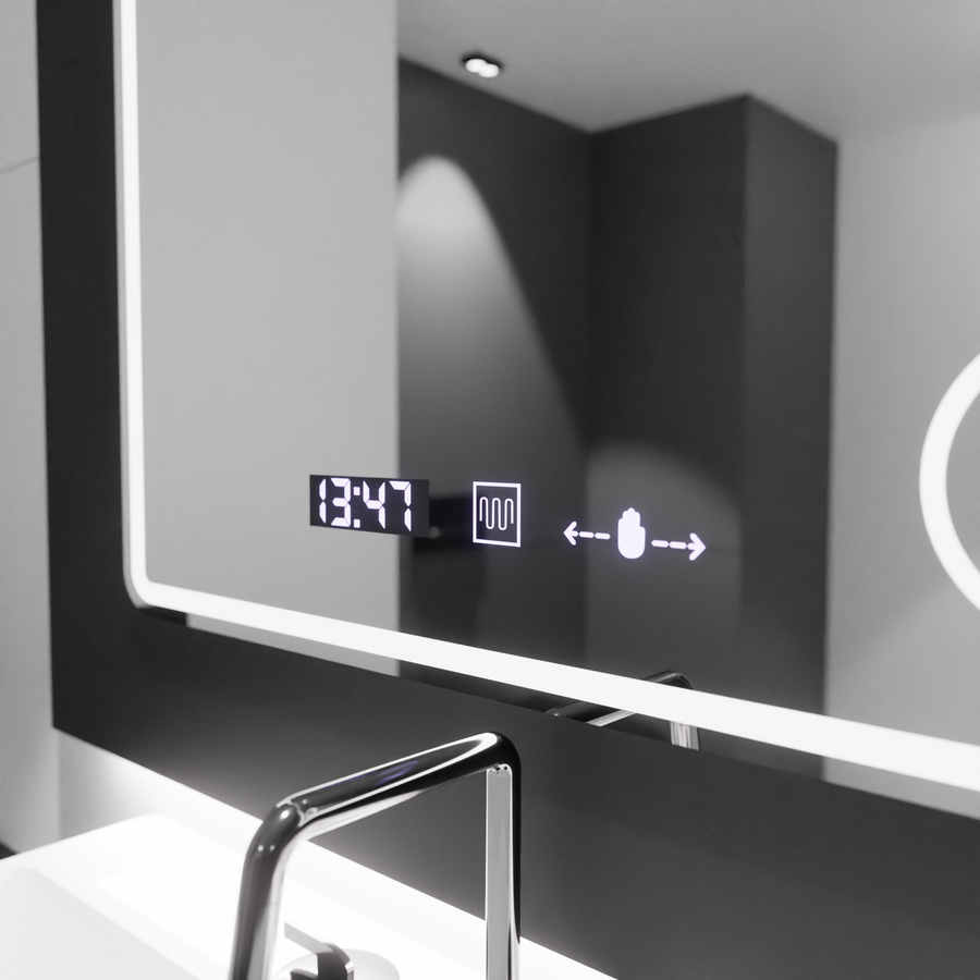 LUD LED prostokątny 90x75cm Eco Riflesso Puro Motionglow Marcello Dismanting Clock & Wolf Thermometr