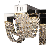 Żyrandol kryształowy LED 30W, CC370/500CH, średnica 49cm, błyszczący chrom, ciepłe, neutralne, zimne światło 3000K/4000K/6000K regulowana wysokość, metal i kryształ