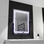 Prostokątne lustro LED, 60x80cm, rama dekoracyjna Basic Touch