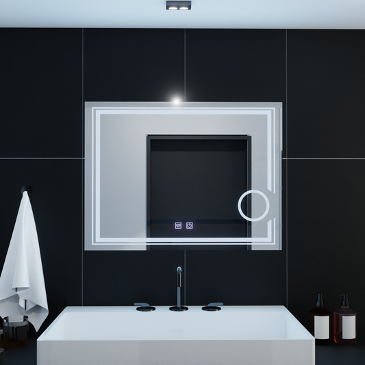 Lustrzane LED prostokątny system 80x60cm Magia Essenza dotyk Dokrotyczny system defracji