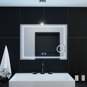 Lustro prostokątne LED, 80x60cm, zimne światło, CANTO Touch, system odmgławiania, możliwość ściemniania
