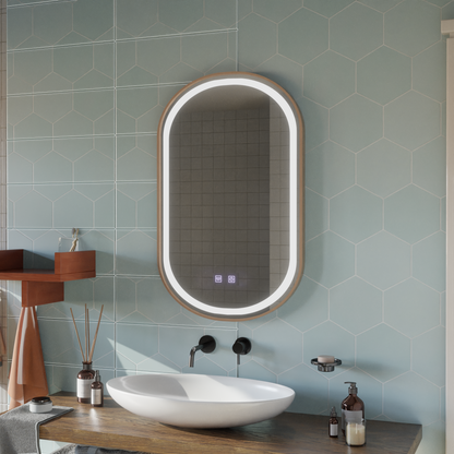 Impora Touch LED Mirror Defog System 50x80 cm Rama w kolorze różowego złota
