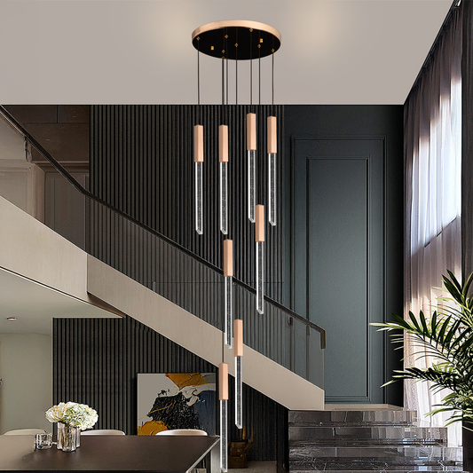 Żyrandol kryształowy LED 22W, światło ciepłe/neutralne/zimne, średnica 25cm złoty CM511/H150XW35