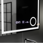 Lustro LED prostokątne 60x60cm Souverain MotionGlow Marcello System przeciwmgielny Zegar i termometr Ściemnialna lupa kosmetyczna 