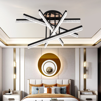 Żyrandol LED z pilotem LT179/5BK, 68W, 5 elementów, światło zimne/ciepłe/neutralne, możliwość przyciemniania, czarny