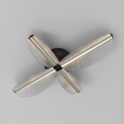 Żyrandol LED z pilotem TULLIO 45W, 4 płatki, światło zimne/ciepłe/neutralne, możliwość przyciemniania, czarny