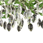 Kryształowy żyrandol LED LLC211/550GN okrągły, 30W, światło zimne/ciepłe/neutralne, zielone kryształy, błyszczący chrom