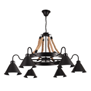 Żyrandol na sznurku vintage PEDRO, 4 x E27 Ciemne drewno