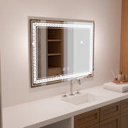 Prostokątne lustro LED 80x60 z systemem przeciwmgielnym Volta Touch 
