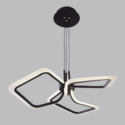 Żyrandol wiszący LED z pilotem RIMINI 51W, 3 kwadraty, światło zimne/ciepłe/neutralne, ściemnialny, czarny