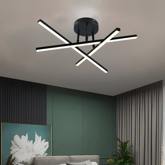 Żyrandol LED Masza z pilotem 80W, akryl i metal, czarny 