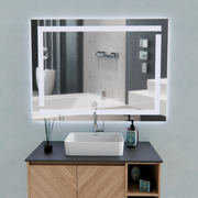 Lustro Giga LED, 80x60cm, srebrne, dotykowe, światło 6000K