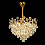 Żyrandol kryształowy WINDSOR Eleganza 8x E14, średnica 49 cm, błyszczące złoto, regulowana wysokość