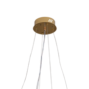 Żyrandol LED z pilotem, LLC160/500GD, kryształ i metal, 55W, możliwość przyciemniania, regulowana wysokość, światło zimne/ciepłe/neutralne, luksusowe oświetlenie