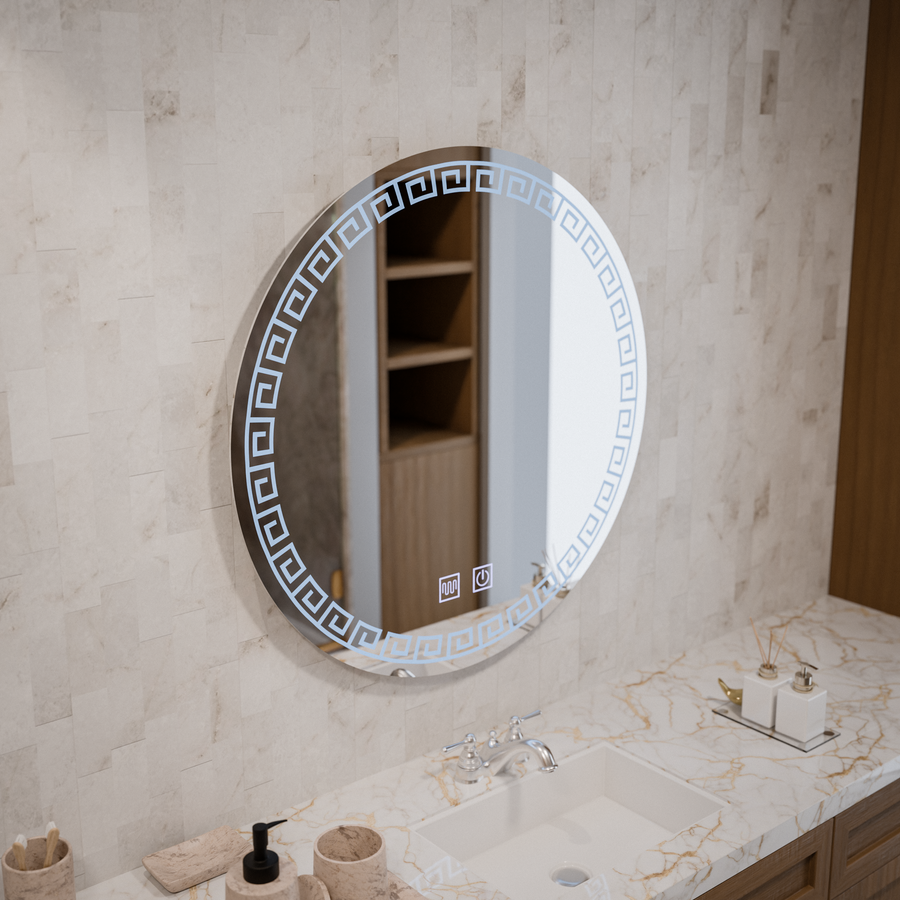 Prostokątne lustro LED 70 cm Orhina Touch System Wyłączanie