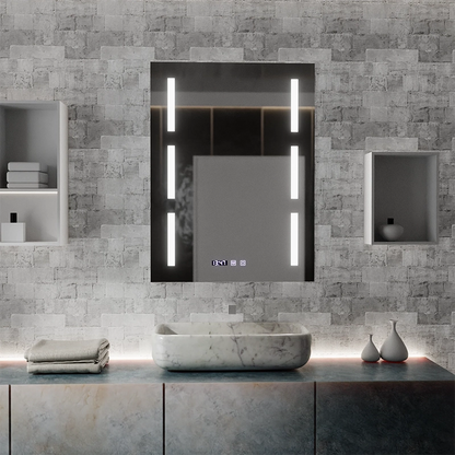 Lustro LED Touch Erich S86/60X80 System odmgławiania, zegar i temperatura 60x80 cm