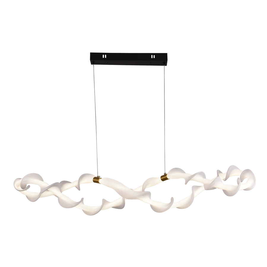 Podwieszany żyrandol akrylowy LED LT762/2GD, 36W, światło ciepłe/neutralne/zimne 3000/4000/6000K, złoty biały, regulowana wysokość