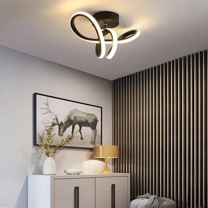 Żyrandol LED Pulse VERTEX, 24 W, falisty, zimne/ciepłe/neutralne światło, czarny
