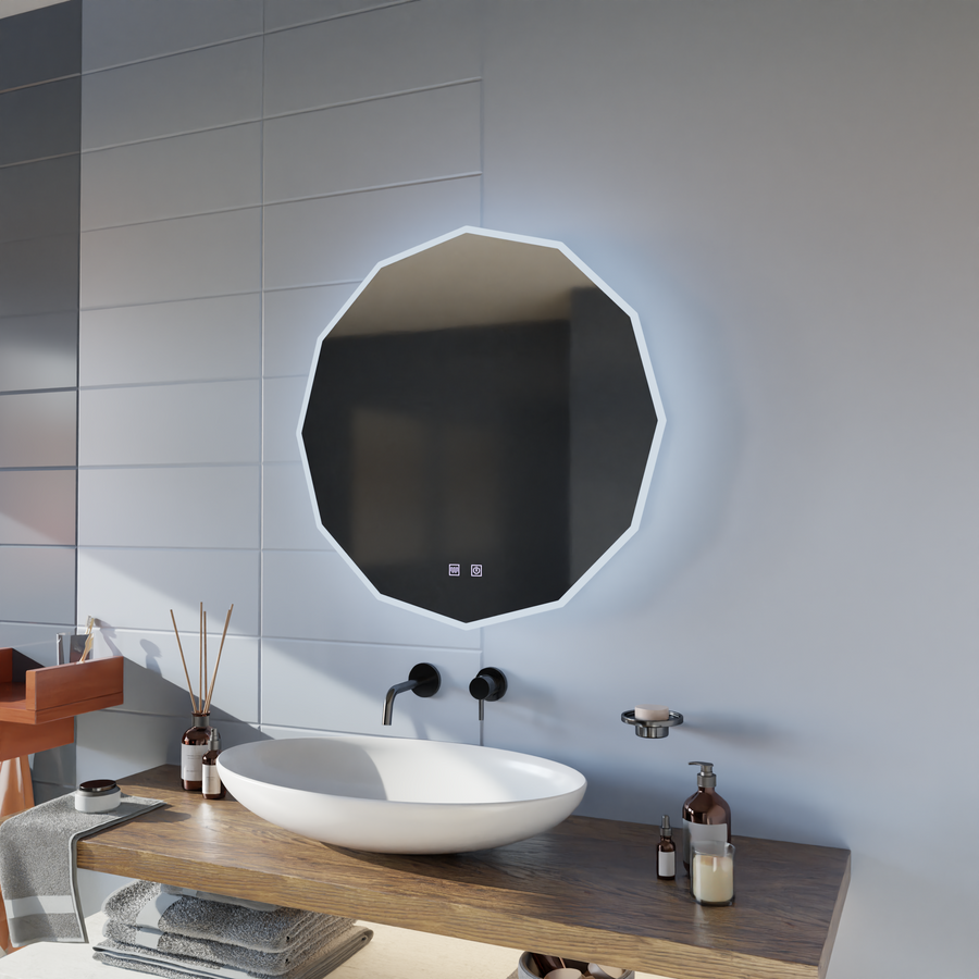 Round LED mirror, 70cm, Touch Lichtkreis 