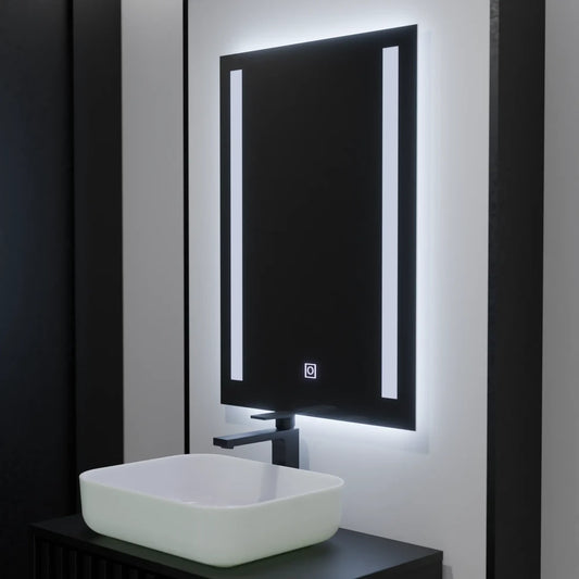 Lustro prostokątne LED 50x70cm podwójne światło Basic Touch 
