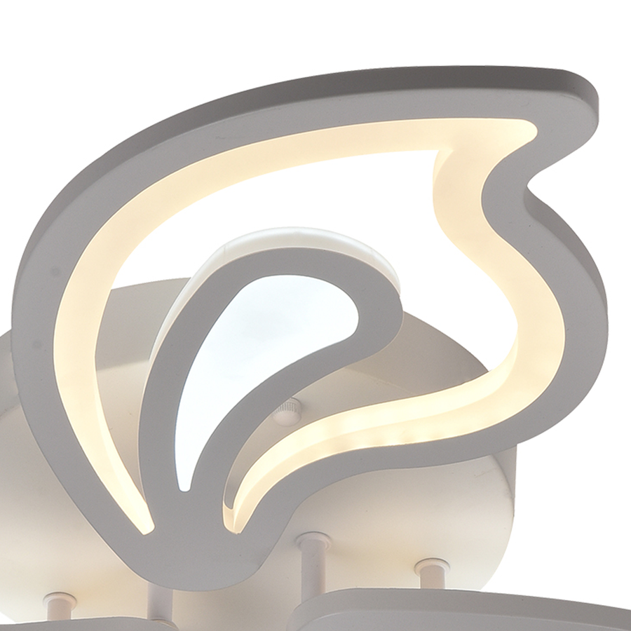 Żyrandol LED z pilotem GLORIOSA 96 W, 5 płatków, zimne/ciepłe/neutralne światło, ściemnialny, biały 