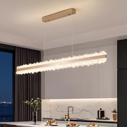 Zawieszany żyrandol LED z pilotem NIVALIS 56W, długość 120cm, światło zimne/ciepłe/neutralne, możliwość przyciemniania, regulacja wysokości, złoty