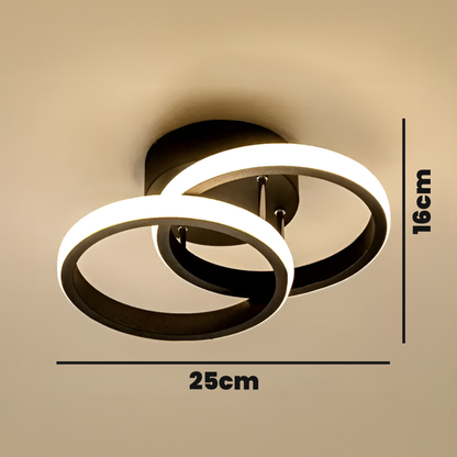 Żyrandol LED VERTEX CIRCULA 22W, 2 koła, metalowe ramki, światło zimne/ciepłe/neutralne, czarny