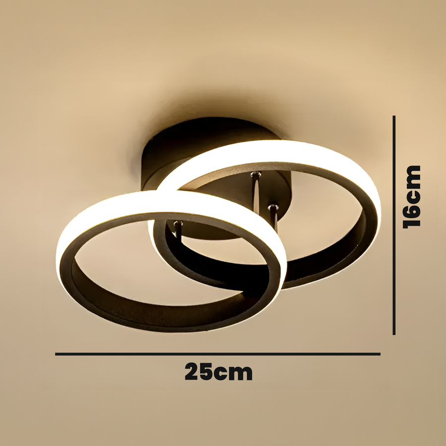 Żyrandol LED VERTEX CIRCULA 22W, 2 koła, metalowe ramki, światło zimne/ciepłe/neutralne, czarny