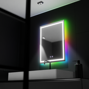 Prostokątne lustro LED 60X80cm, Spectrum Touch, RGB, system przeciwmgielny