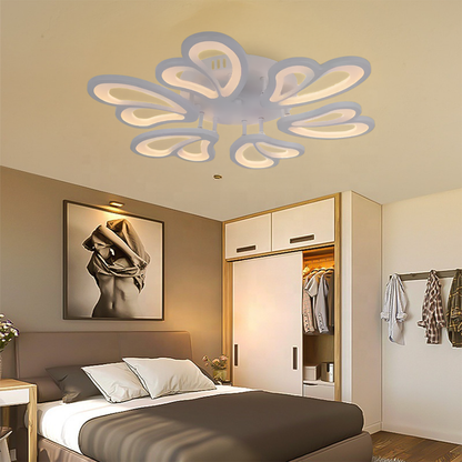 Żyrandol LED BLOSSOM 72 W z pilotem, 6 płatków, światło zimne/ciepłe/neutralne, ściemnialny, biały