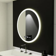 Okrągłe lustro LED, 70 cm, Elysee MotionGlow Marcello, system przeciwmgielny, zegar i termometr, ściemnialne 