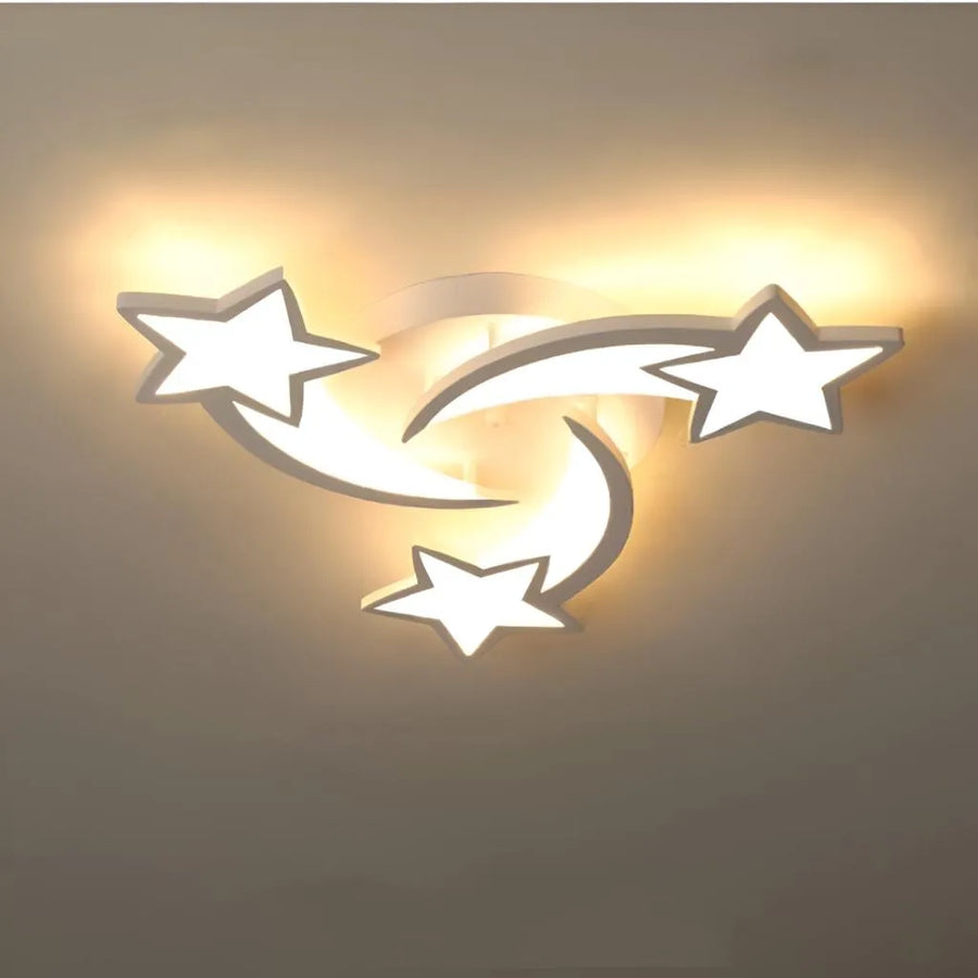 Żyrandol LED z pilotem IPOMOEA, 56W, 3 gwiazdki, zimne/ciepłe/neutralne światło, ściemnialny, biały 