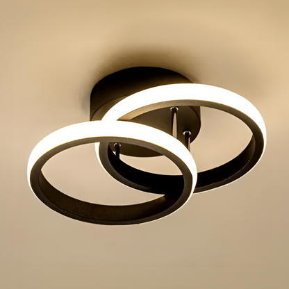 Żyrandol LED VERTEX CIRCULA 22W, 2 koła, metalowe ramki, światło zimne/ciepłe/neutralne, czarny