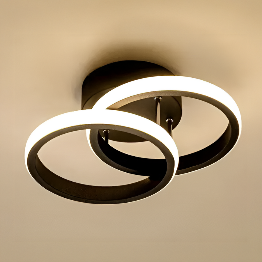 Żyrandol LED VERTEX CIRCULA 22W, 2 koła, metalowe ramki, światło zimne/ciepłe/neutralne, czarny