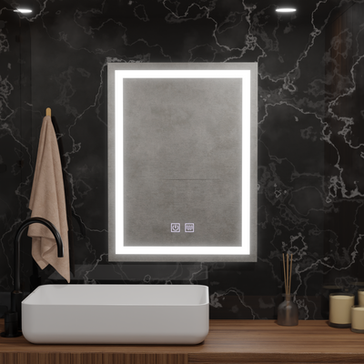 Lustro prostokątne LED, 60x80cm, RADIANTE Touch, system odmgławiania, możliwość ściemniania