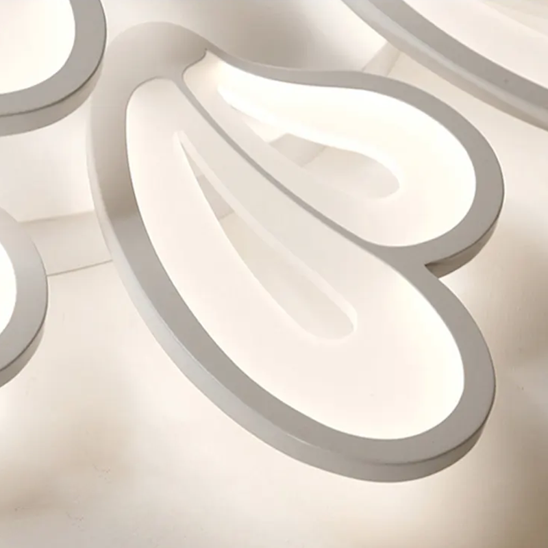 Żyrandol LED z pilotem BLOSSOM, 60 W, 5 płatków, zimne/ciepłe/neutralne światło, ściemnialny, biały 