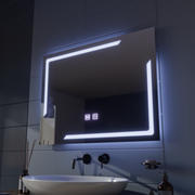 Prostokątne lustro LED, 80x60cm, ECLISSA Touch, system odmgławiania, możliwość przyciemniania