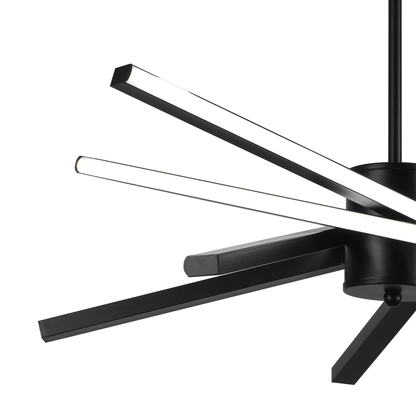 Żyrandol LED z pilotem LT176/5BK, 69W, 5 elementów, światło zimne/ciepłe/neutralne, możliwość przyciemniania, czarny, regulacja wysokości