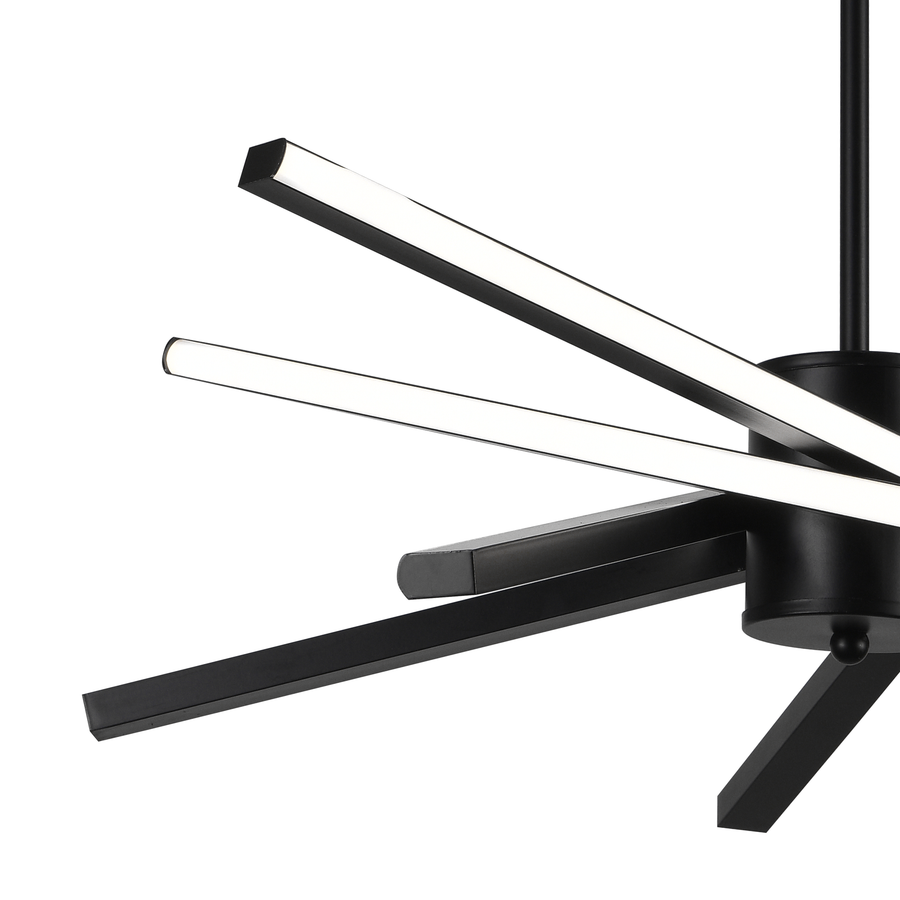 Żyrandol LED z pilotem LT176/5BK, 69W, 5 elementów, światło zimne/ciepłe/neutralne, możliwość przyciemniania, czarny, regulacja wysokości