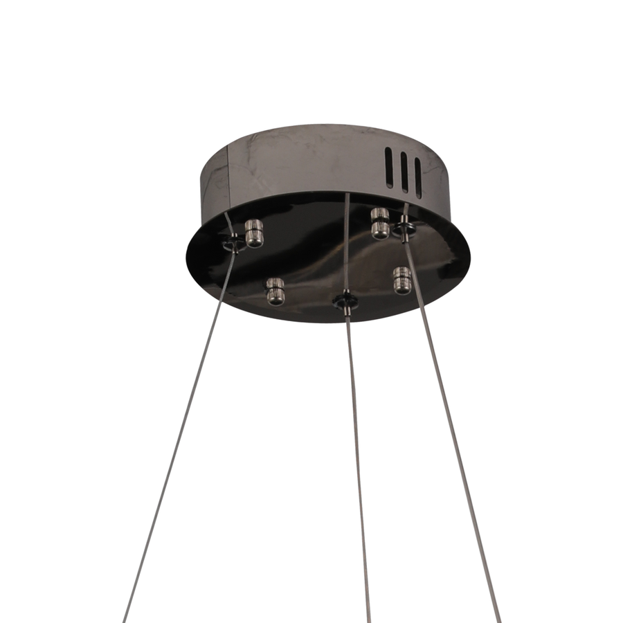 Żyrandol kryształowy LED 30W, CC370/500CH, średnica 49cm, błyszczący chrom, ciepłe, neutralne, zimne światło 3000K/4000K/6000K regulowana wysokość, metal i kryształ