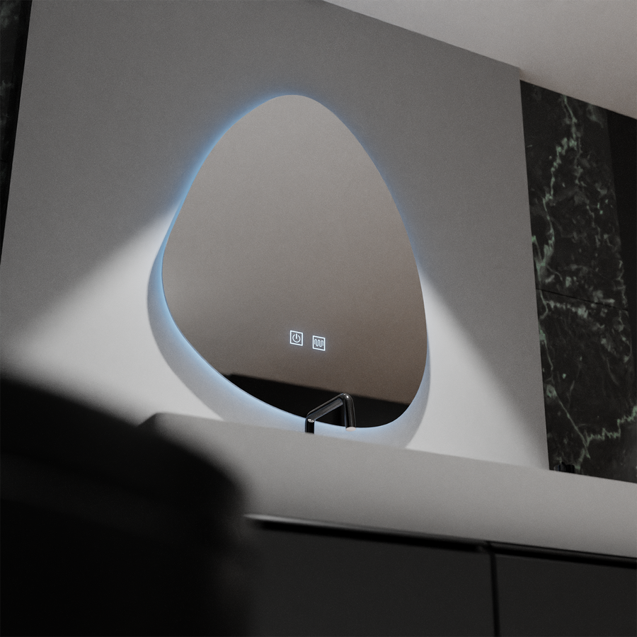 Lustro organiczne LED 80x60cm, Fluido Touch, system przeciwmgielny, ściemnialne