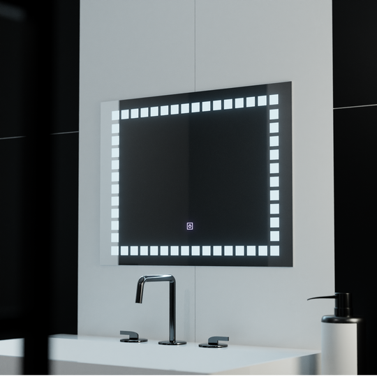 Prostokątne lustro LED, 80x60cm, oświetlenie siatkowe Basic Touch Lustra Korman C Domyślny tytuł Alessandro Design